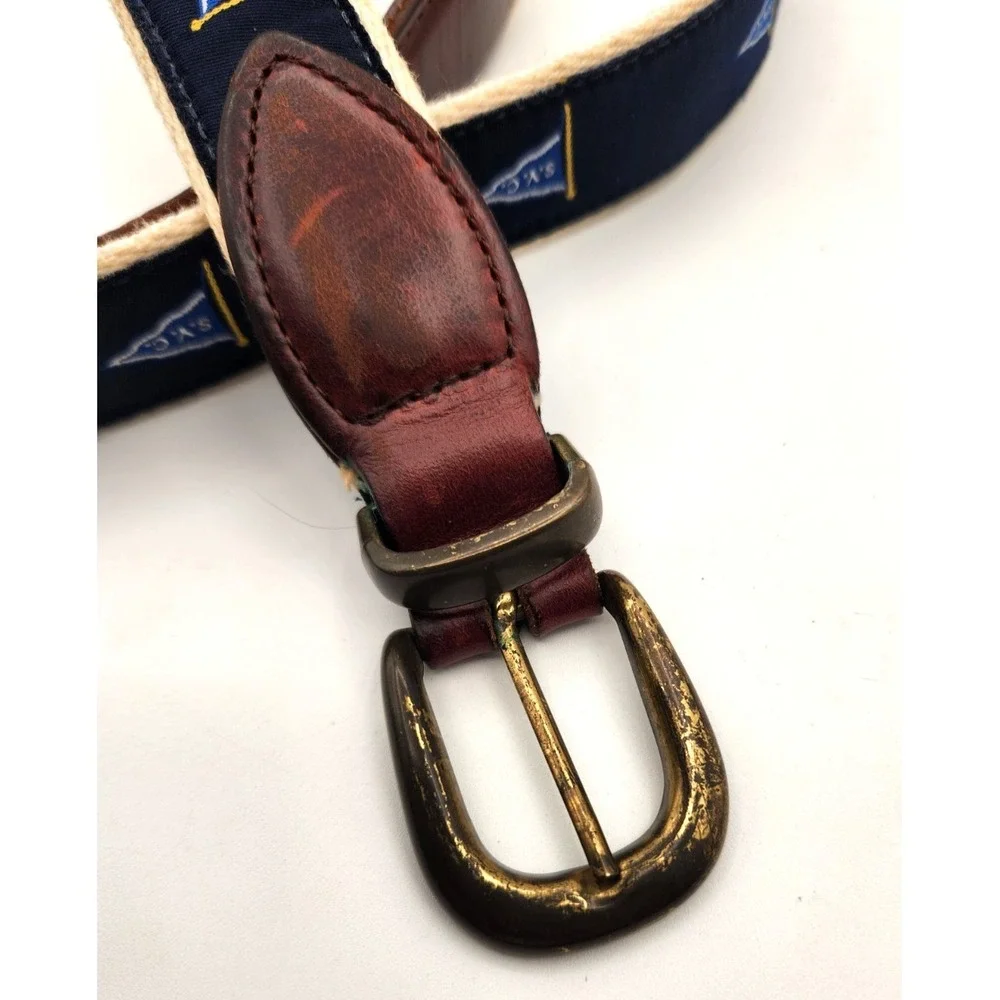 Classic Men's 47.5-inch Webbed Belt Southern Yacht Club Logo New Orleans